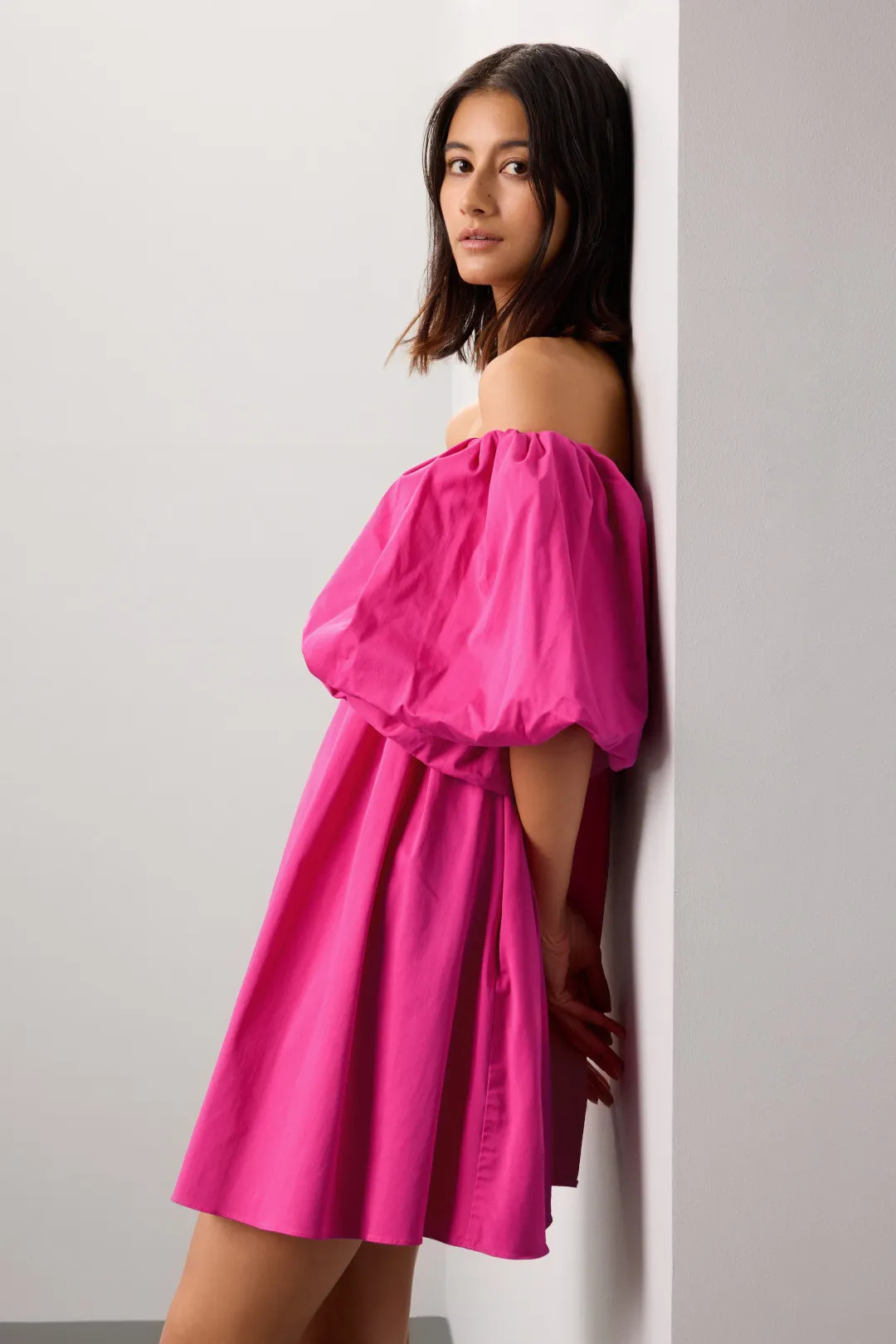Pink Puff Sleeve Dress | Rent the Runway