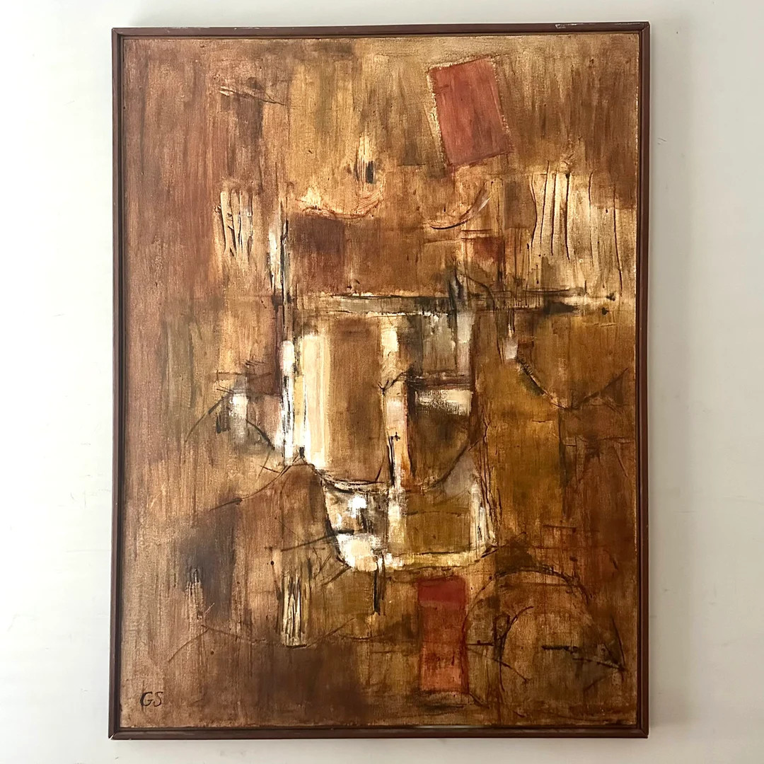 Mid Century Abstract Expressionist Oil on Canvas Painting Circa 1968 by George Stillman (b. 1921)... | Etsy (US)