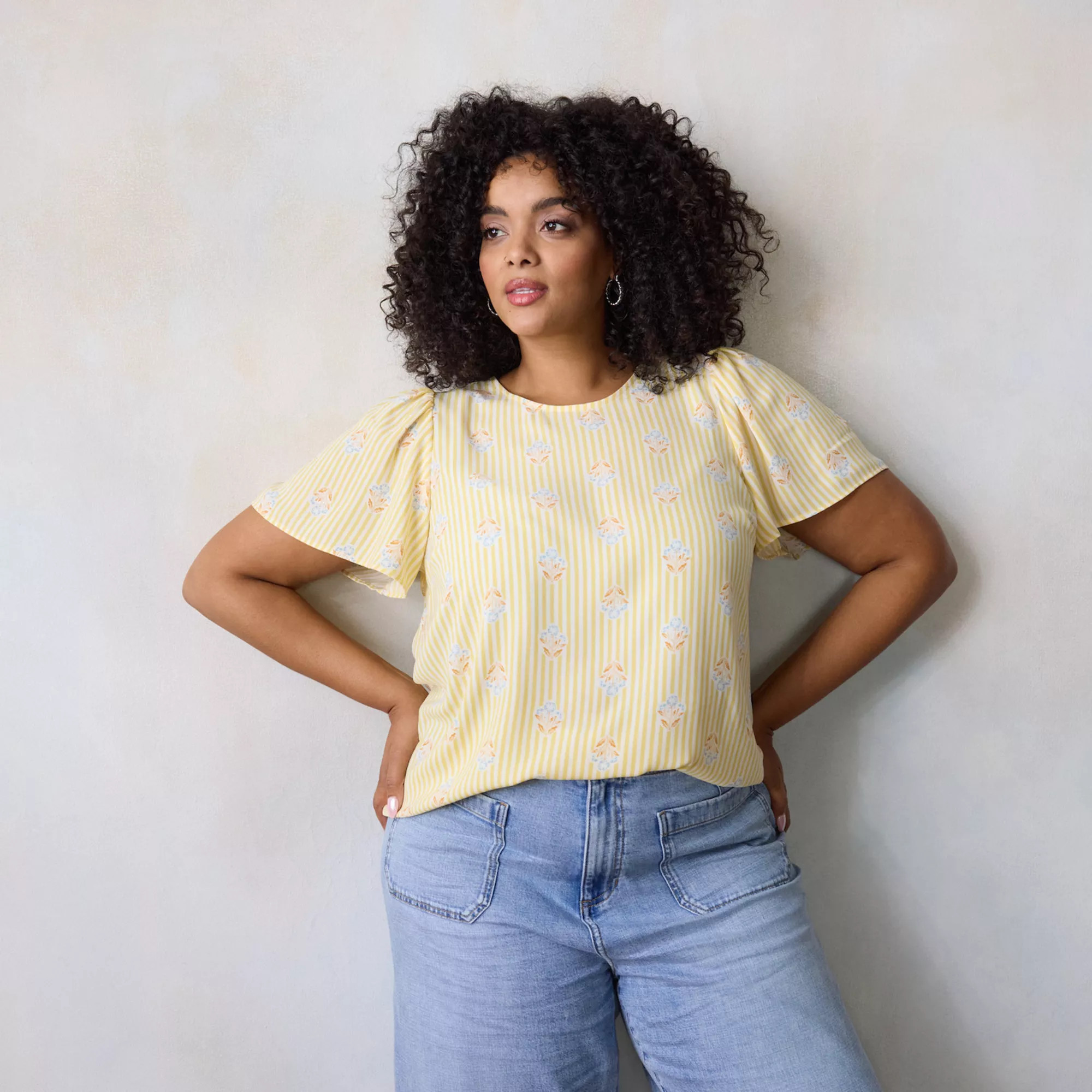 Plus Size LC Lauren Conrad Bell Sleeve Blouse | Kohl's