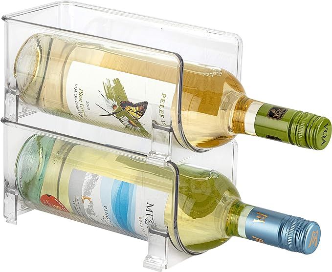 JINAMART Wine Racks Countertop for Kitchen - Set of 2 Stackable Wine Bottle Holder - Wine Storage... | Amazon (US)