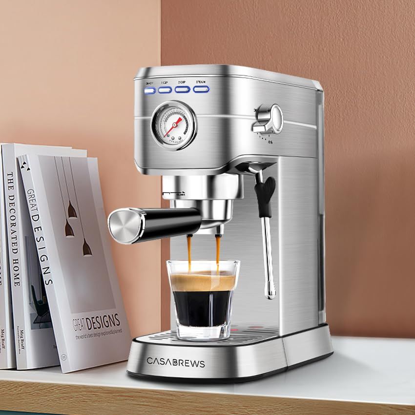 Espresso Machine 20 Bar, Professional Espresso Maker with Milk Frother Steam Wand, Compact Espres... | Amazon (US)