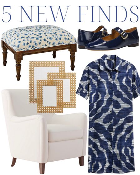 Five new fines! Shirt, dress, blue and white dress fall dress preppy style, classic style, fall fashion, outfit of the day, footstool ottoman, classic home, traditional home, animal, print, white club chair, neutral, living room chair, bedroom chair, navy blue, Mary chain flats, Patton, leather acrylic, picture frames, coastal home, coastal style, southern home, Saturday style grandmillennial, Home grandmillennial style

#LTKfindsunder100 #LTKhome #LTKsalealert