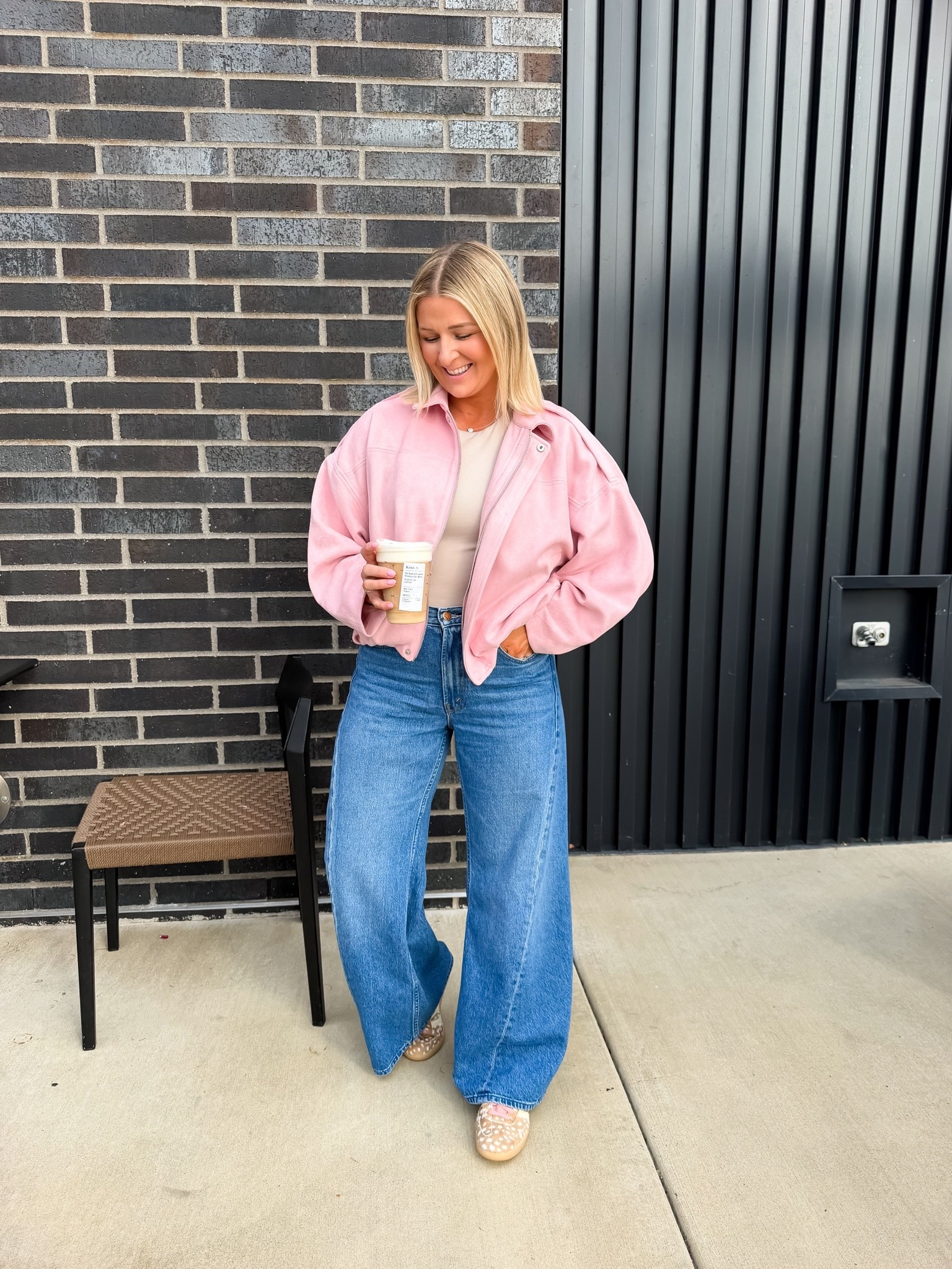 Back to school shopping with my girls called for a cute and comfy outfit and lots of caffeine 🤪

28 petite in the jeans
Shoes- go with your smaller size. I’m wearing a 6.5 but I wear a 7 in Nike 
Jacket runs generous. Consider sizing down

#LTKootd #LTKPetite #LTKmomlife