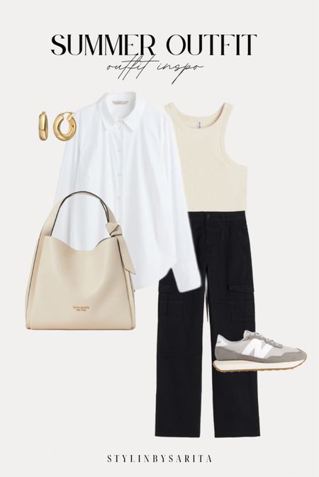 summer outfit ideas, ootd, what to wear, black trousers, gold hoop earrings, new balance sneakers, white poplin shirt, Abercrombie outfit

#LTKFind #LTKunder50 #LTKstyletip