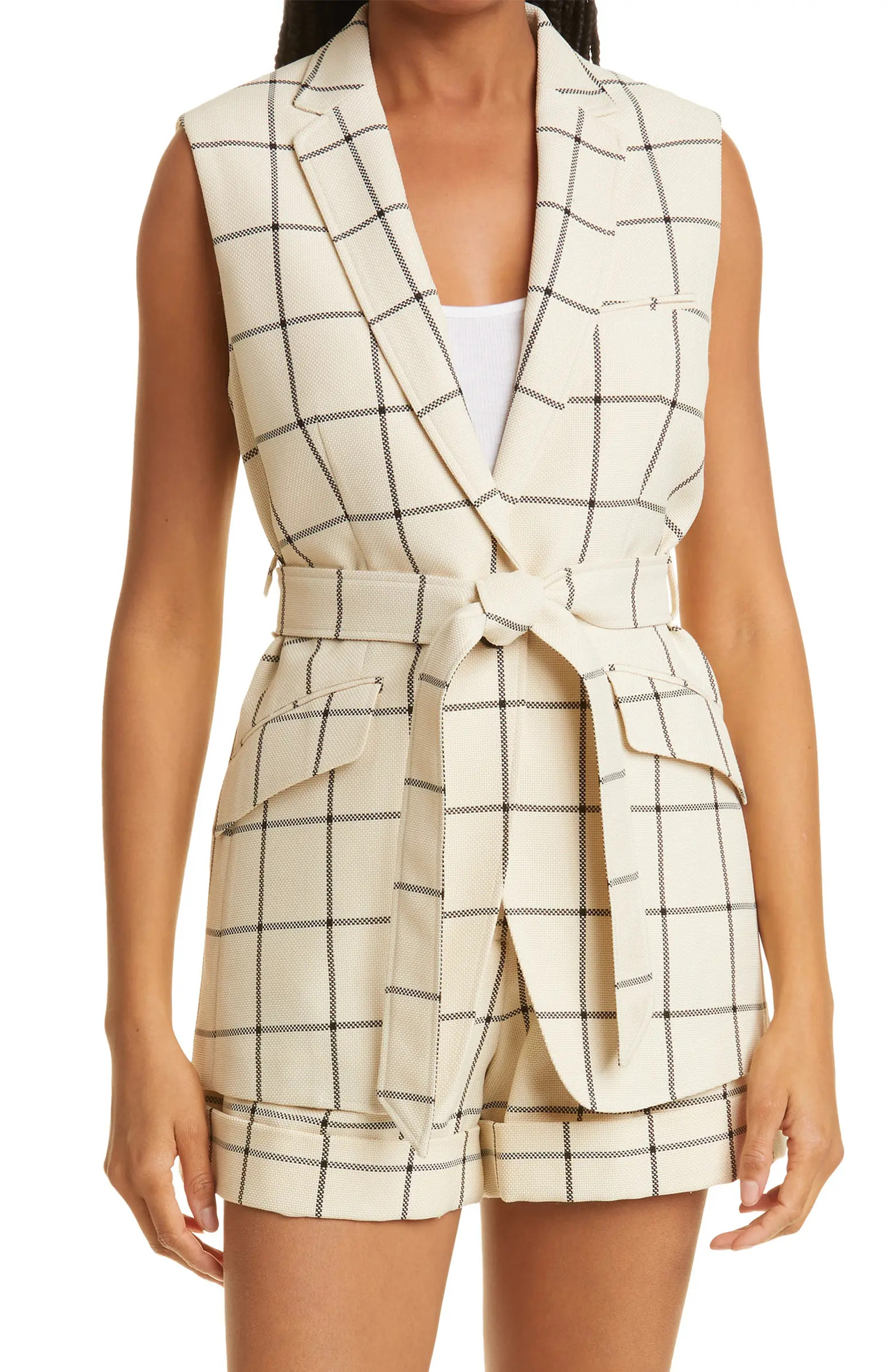 Margot Sleeveless Plaid Blazer | Nordstrom