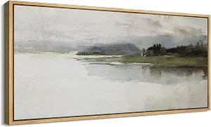 MUDECOR Extra Large Framed Canvas Print Wall Art Storm Over Quiet Lake Watercolor Landscape Natur... | Amazon (US)
