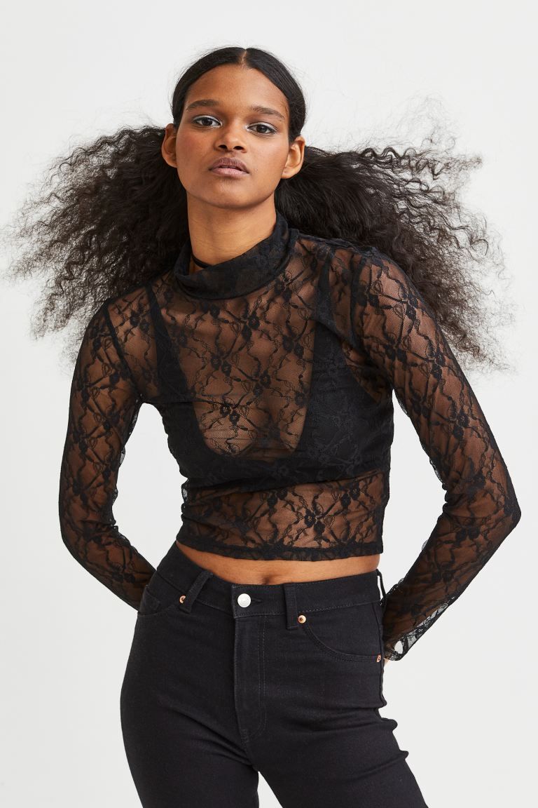 Long-sleeved Top - Black - Ladies | H&M US | H&M (US + CA)