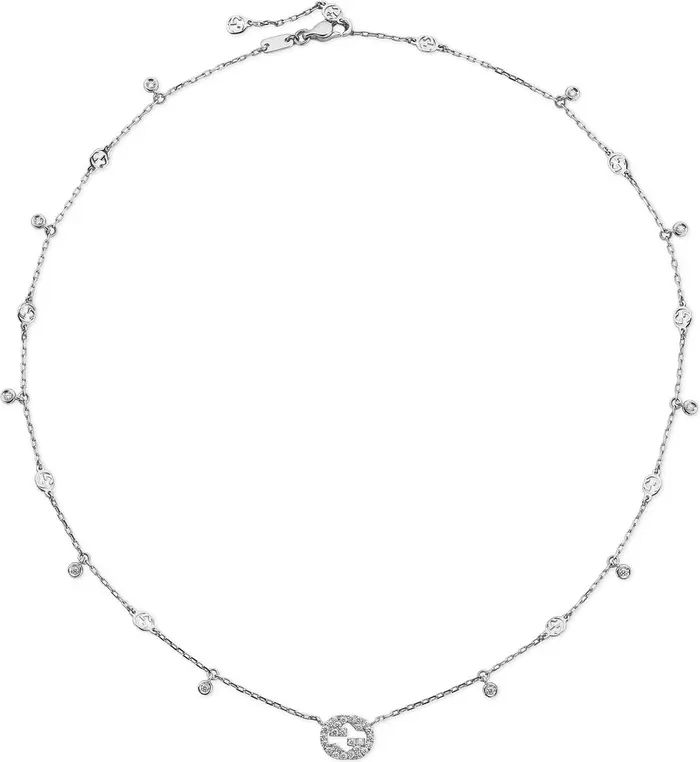 Gucci Interlocking-G Diamond Pendant Necklace | Nordstrom | Nordstrom