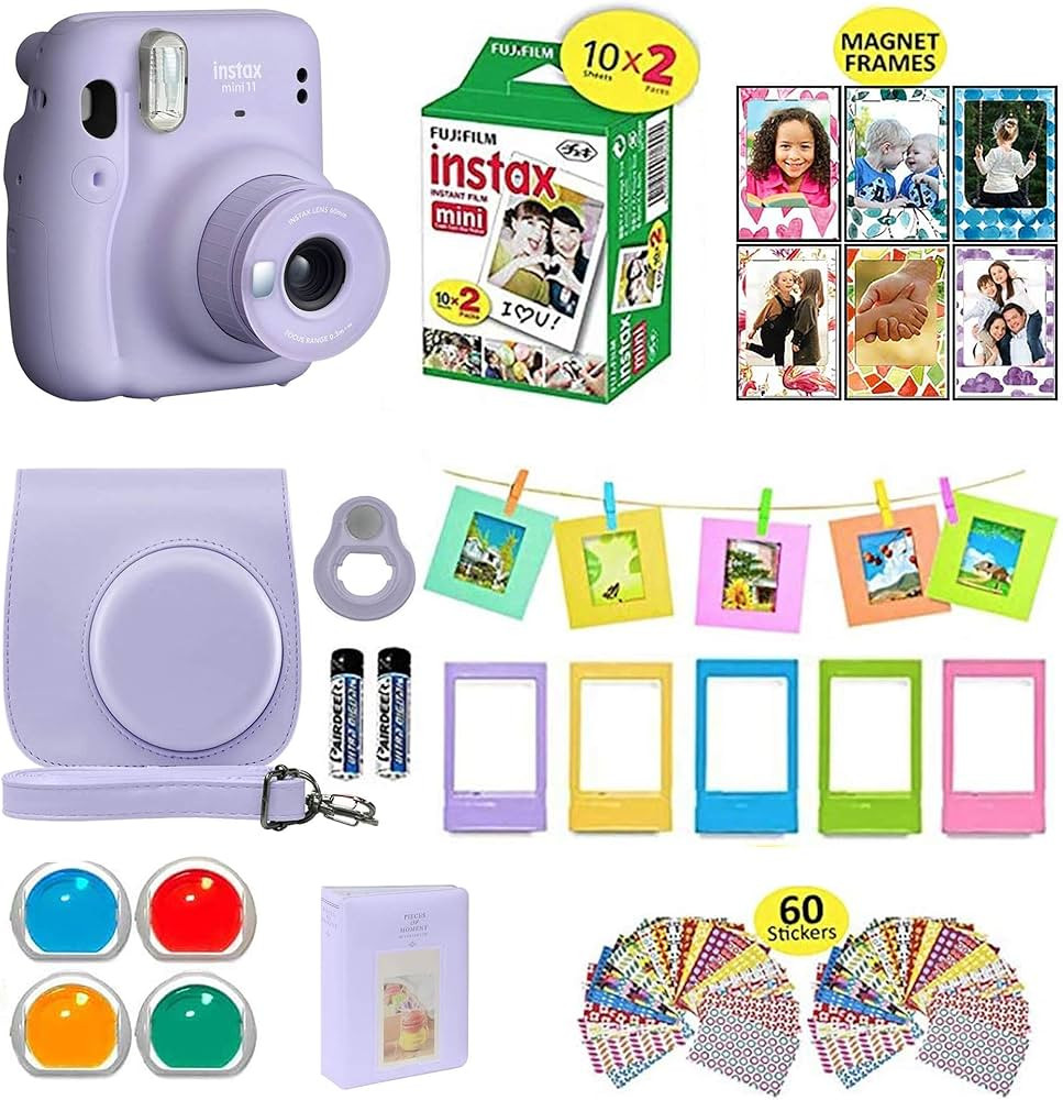 Fujifilm Instax Mini 11 Instant Camera Lilac Purple + Shutter Compatible Carrying Case + Fuji Fil... | Amazon (US)