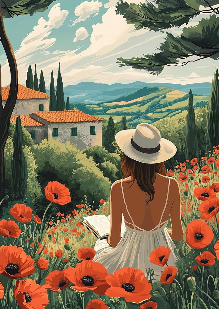 Jigsaw Puzzle 1000 Piece for Adults, Art Puzzle, Girl in The Poppy Field, Mate Finish, Poster Inc... | Amazon (US)