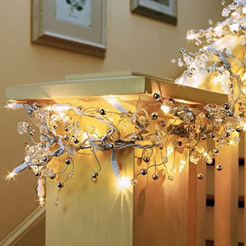 GE 9 ft Glitter Gem Garland Christmas Holiday Decoration Lights with 100 Constant On Clear Bright... | Amazon (US)