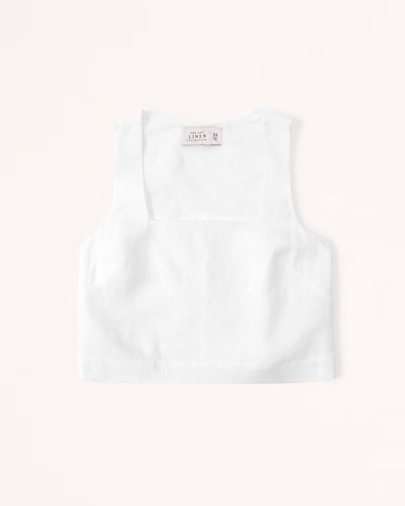 Premium Linen Squareneck Set Top | Abercrombie & Fitch (US)
