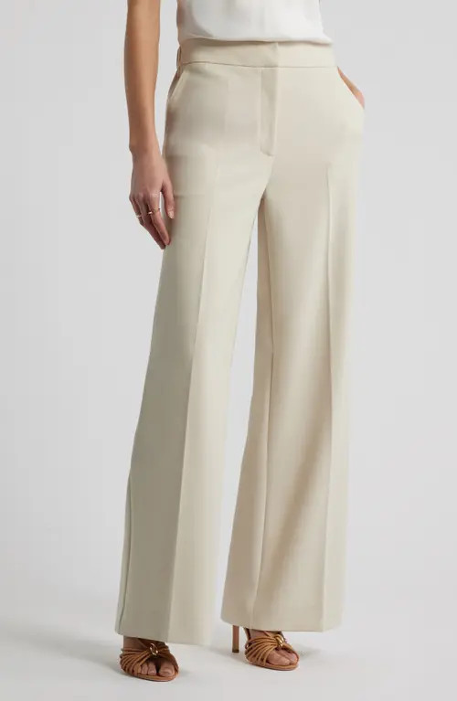 Nordstrom The Lennox Wide Leg Trousers in Beige Oatmeal at Nordstrom, Size 8 | Nordstrom