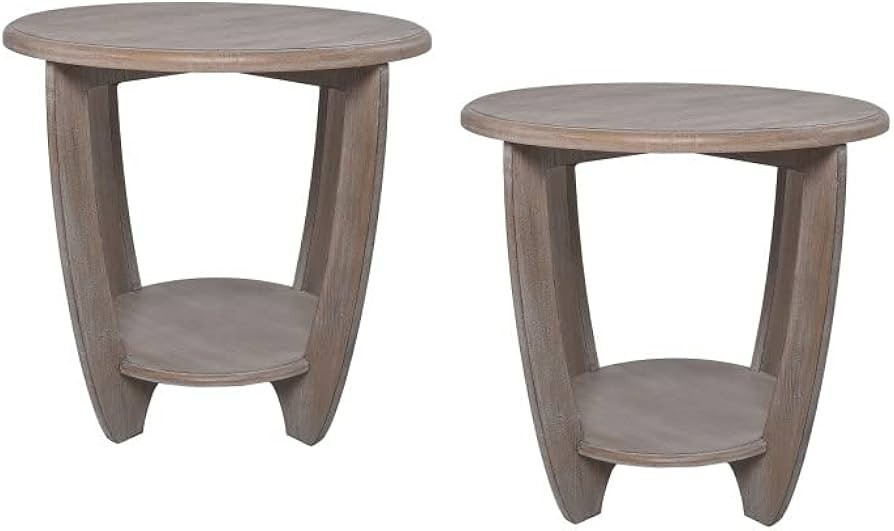 COZAYH Set of 2 Rustic Farmhouse end Table with Storage Shelf, French Country Accent Side Table f... | Amazon (US)