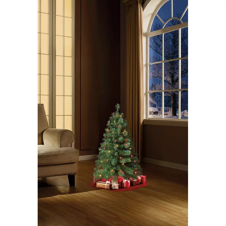 Holiday Time Prelit 70 Mini Multicolor Incandescent Lights, Winston Pine Artificial Christmas Tre... | Walmart (US)