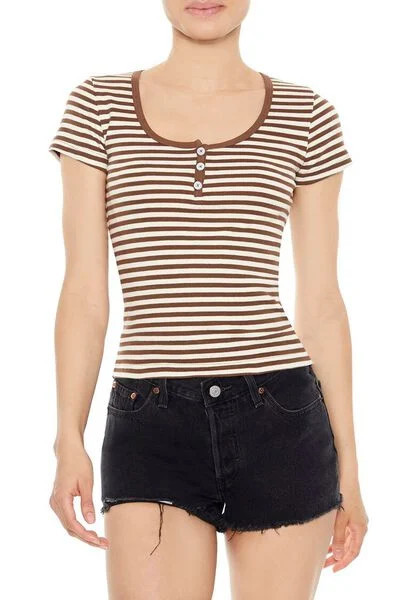 Striped Scoop Tee | Forever 21