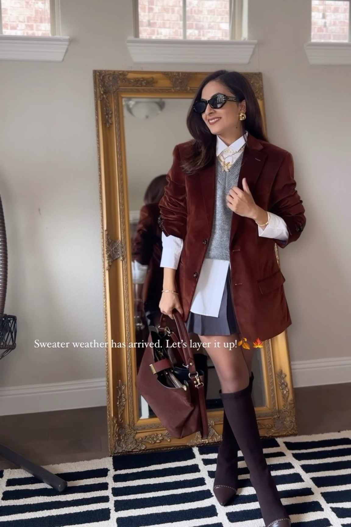 Layering season is here, and I’m keeping it cozy-chic in shades of grey and brown. And mini skirts are my latest crush! 😍🍂🤎

Outfits  Shirt @uniqlousa, Skirt  @sheinofficial, Boots @cosyisland_official ,  Blazer @dillards, Bag  @sheinofficial  Sweater vest @sheinofficial, Accessories   #saveinstyle #loveshein #layering #fallstyle #everydayfashion, #neutraltones #layeredlook #fallessential 

{ Fall fashion trends 2024, Autumn outfit ideas, Cozy fall looks, How to style neutrals for fall, Sweater weather outfits, Layering essentials for fall, Fall mini skirt outfits, Styling grey and brown for fall, Best fall colors for 2024, Trending outerwear for fall}