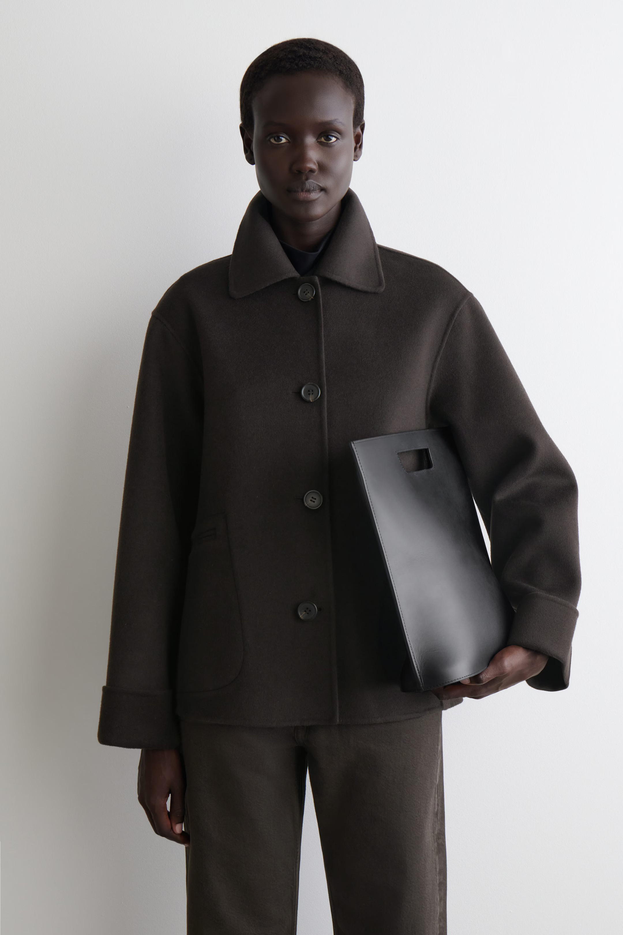 DOUBLE-FACED WOOL JACKET - DARK BROWN | COS | COS (EU)