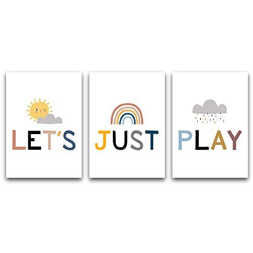 NLKTIYC Play Sign for Playroom Wall, Kids Playroom Wall Decor, Letter Canvas Prints, Kids Wall Art,C | Amazon (US)