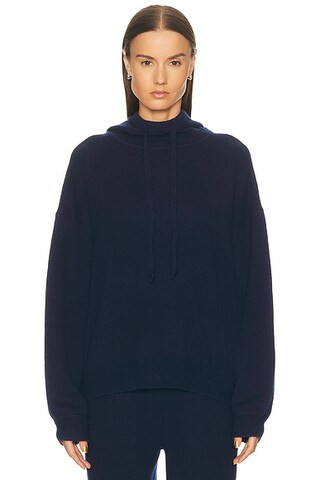 EAVES Danna Core Knit Hoodie in Navy - Navy. Size S (also in XL, XS, XXS). | FWRD 