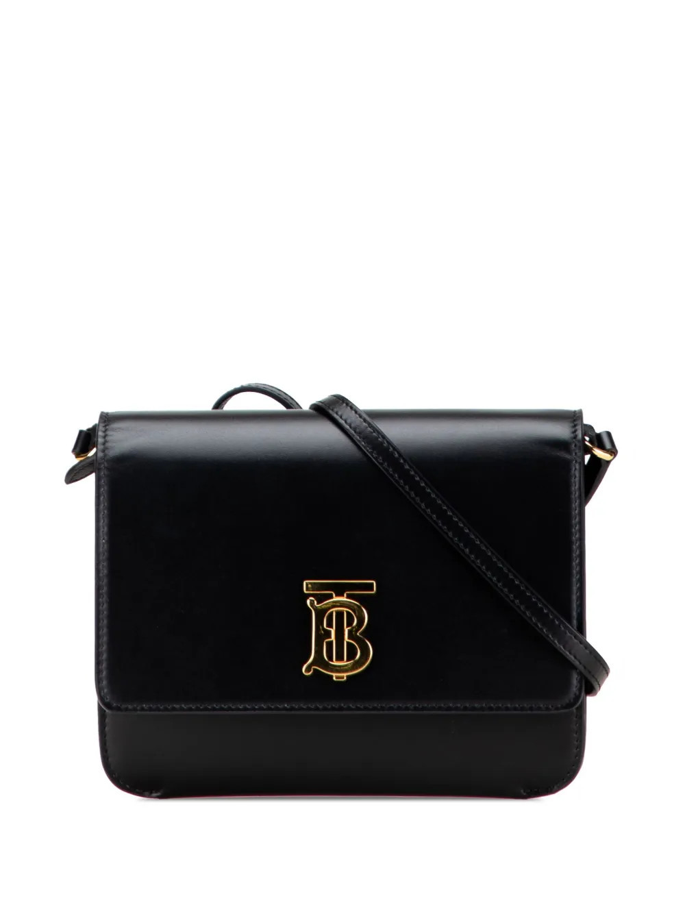 Burberry Pre-Owned 2018-2025 Mini Leather TB Monogram Flat crossbody bag - Black | Farfetch Global