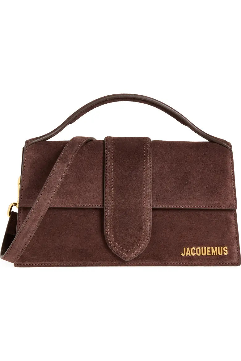 Jacquemus Le Grand Bambino Suede Crossbody Bag in Medium Brown 855 at Nordstrom | Nordstrom