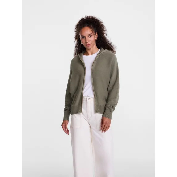 Scenario Women's Full Zip Hoodie Sweater, Lightweight, Sizes XS-XXXL | Walmart (US)