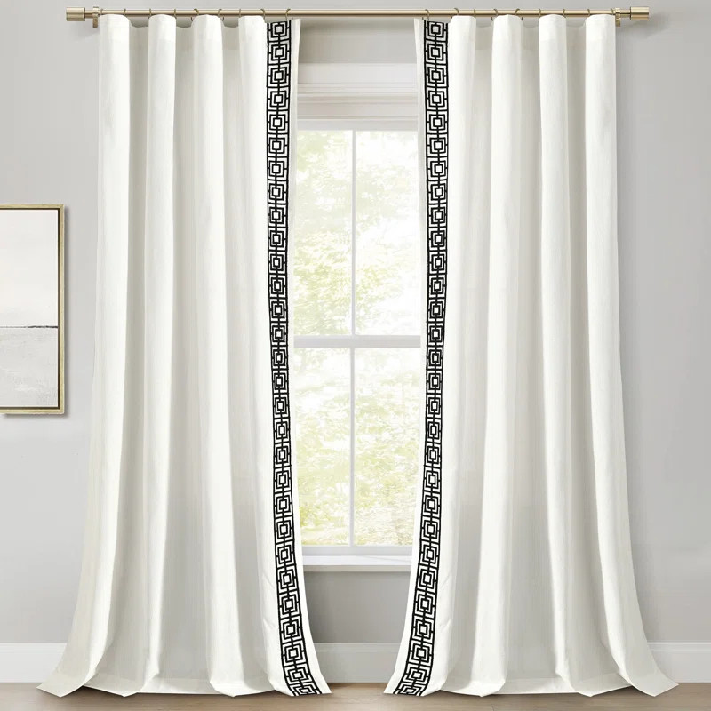 Lush Decor Luxury Modern Square Embroidery Border Window Panel & Reviews | Wayfair | Wayfair North America