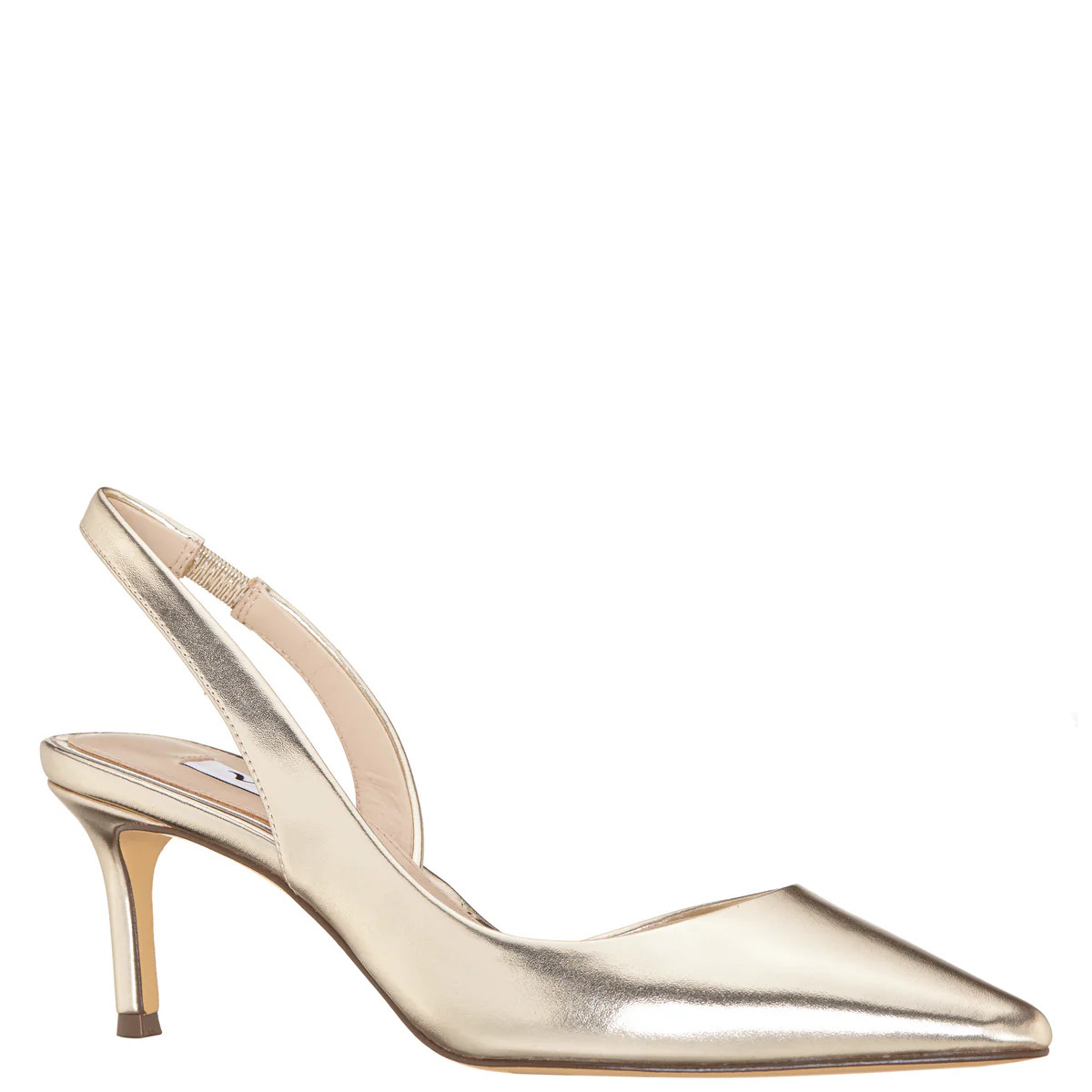 Womens Nina60s Yellow Metallic Suedette Pump Pointed-Toe Mid-Heel Classic Pump | Nina Shoes