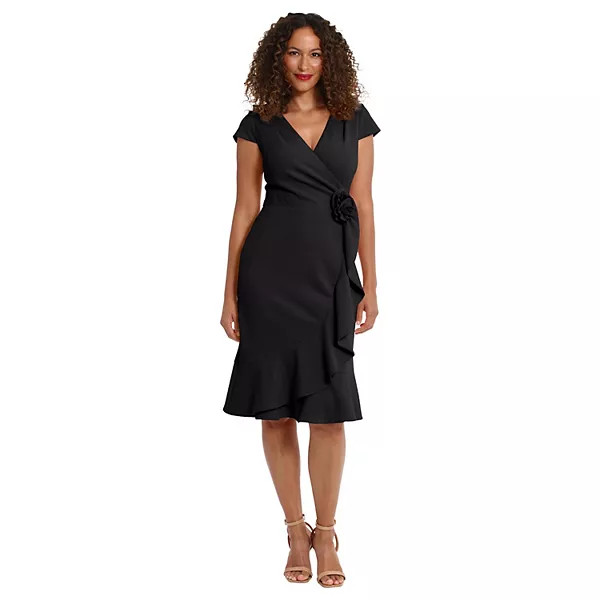 Women's London Times Flounce Midi Twist Dress | Kohl's
