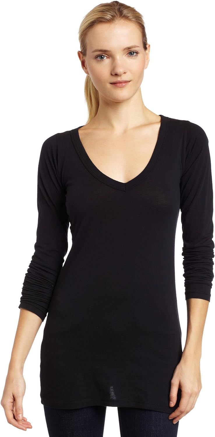 LAmade Women's Fitted V-Neck Tunic Top | Amazon (US)
