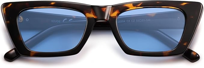 SOJOS Trendy Rectangle Cateye Polarized Sunglasses Womens Mens, Retro Small Narrow Flat Top Sunni... | Amazon (US)
