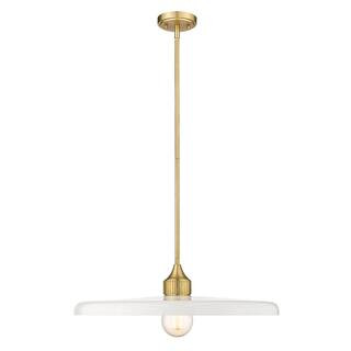 Paloma 1-Light Olde Brass Pendant-Light with Glass Shade 820P24-OBR - The Home Depot | The Home Depot