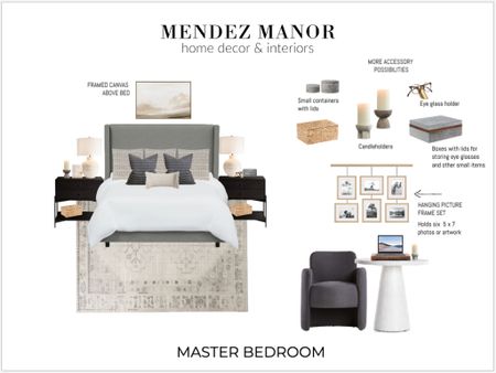 Finalizing accessories for my client’s master bedroom this week. 

#homeaccessories #masterbedroom #homeoffice #upholsteredbed #potterybarn #jossandmain #crateandbarrel