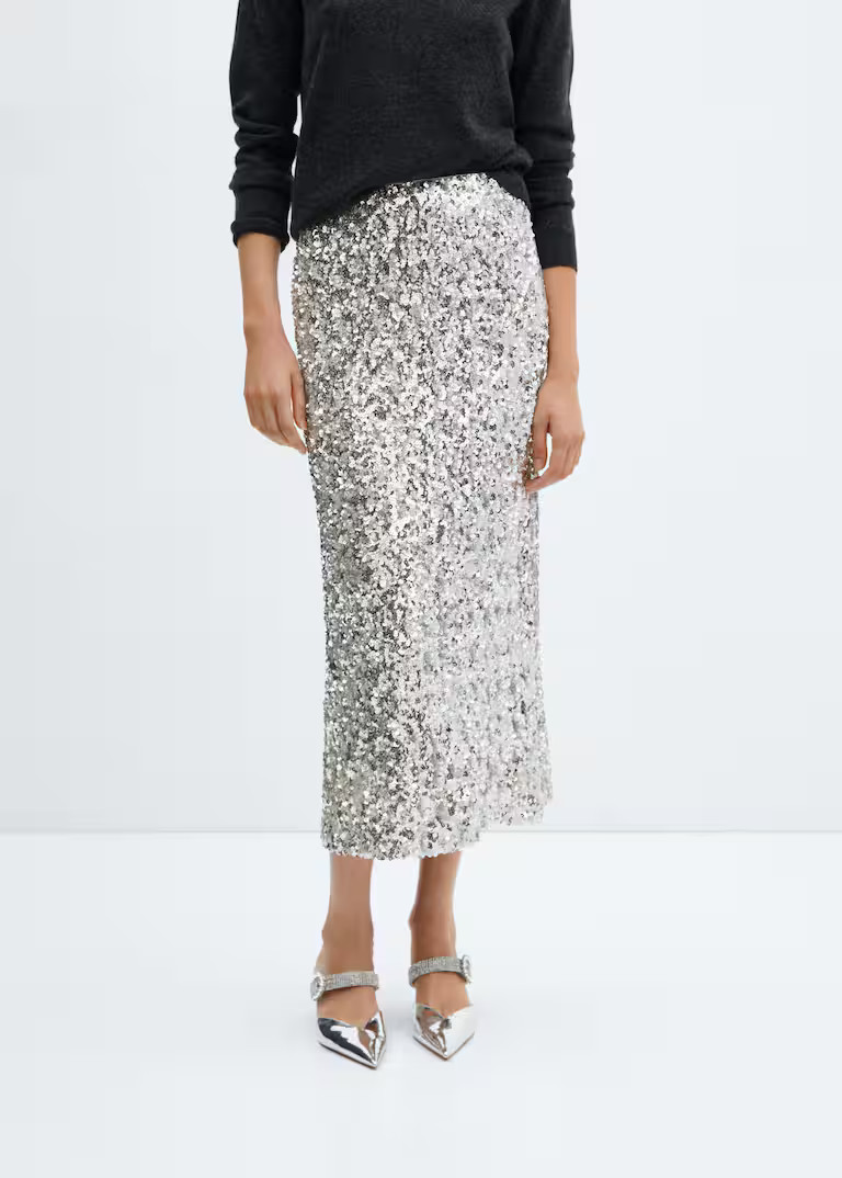 Sequin midi skirt | MANGO (US)