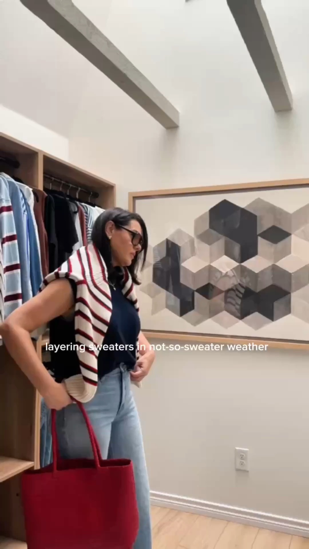 I layered a sweater vest as a top with a light sweater over my shoulders, it’s not quite sweater weather so I’m faking it with lighter weight knit pieces.

Jeans: @Madewell 
Sweater: @Quince 
Vest: linked similar