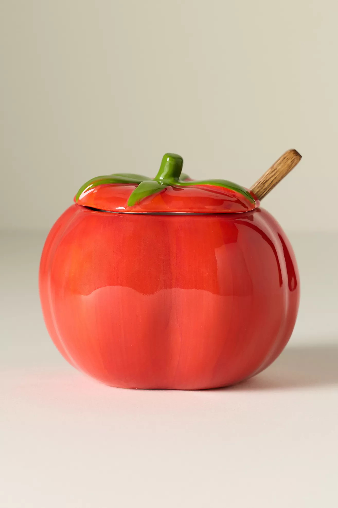 Damson Madder Stoneware Tomato Sugar Bowl and Spoon | Anthropologie (US)