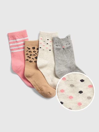 Toddler Cat Crew Socks (4-Pack) | Gap (US)