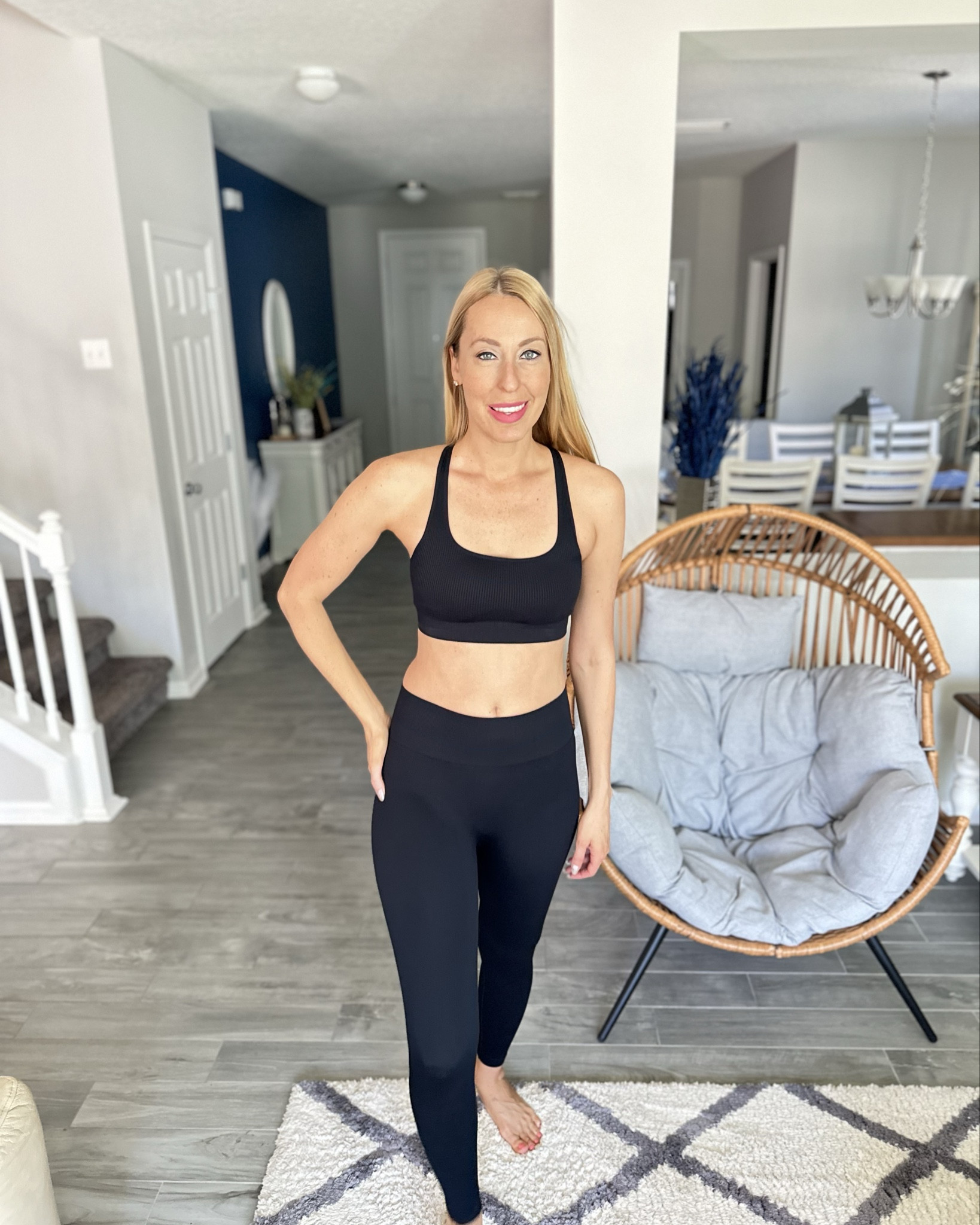 Two piece pants workout set 
🩵wearing size small
🩵stretchy ribbed material
🩵fits great and holds all the important parts in place 

#LTKfitness #LTKActive #LTKfindsunder50