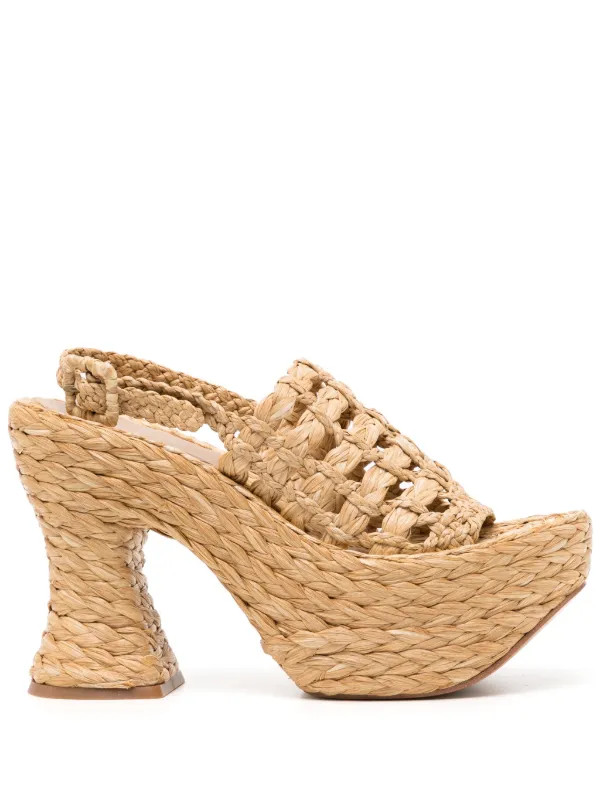 Bruna 120mm raffia sandals | Farfetch Global