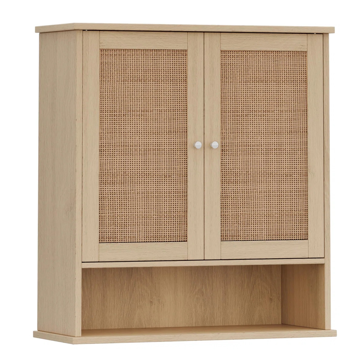 Ahsiah Reettic Rattan Two Door Wall Cabinet, Wooden Medicine Cabinet, Wall Mounted Bathroom Stora... | Wayfair North America