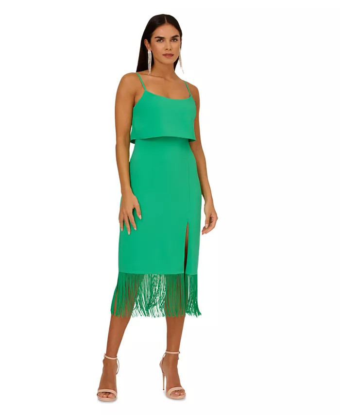 Adrianna by Adrianna Papell
          
        
  
      
          Women's Fringed-Hem Midi Shea... | Macy's