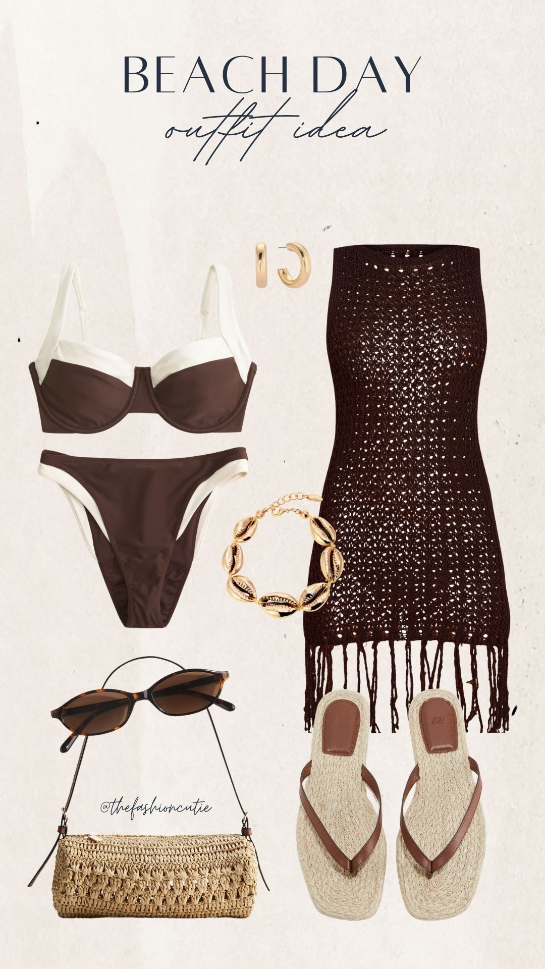 Beach day outfit idea you’ll wear on repeat—this brown & cream bikini paired with a black crochet cover-up and raffia accessories is peak coastal chic. Finished with shell details and a sunny flip-flop moment.



#LTKPlusSize #LTKFindsUnder50 #LTKStyleTip