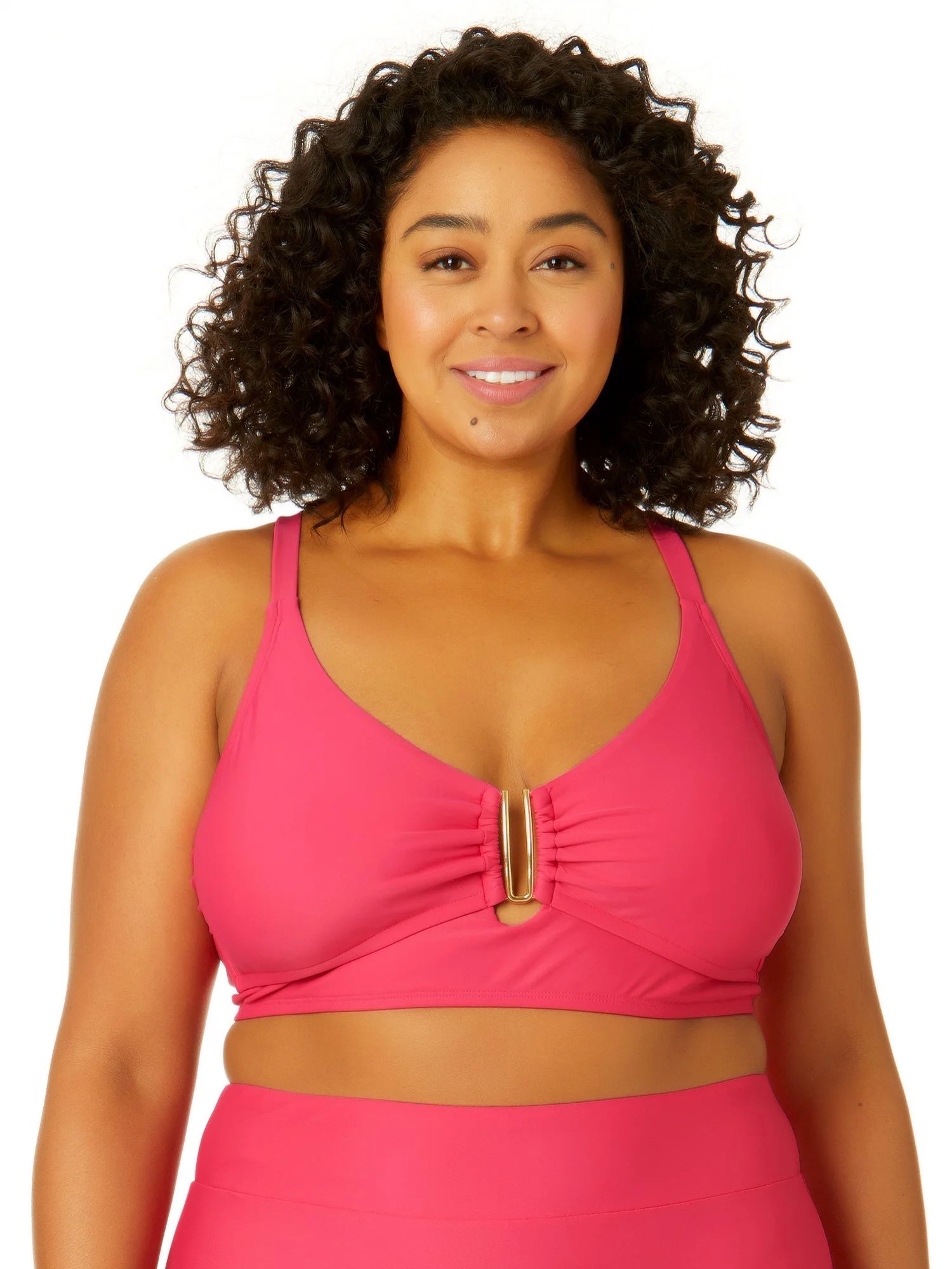 Time and Tru Women's Plus Size U-Ring Swim Top | Walmart (US)