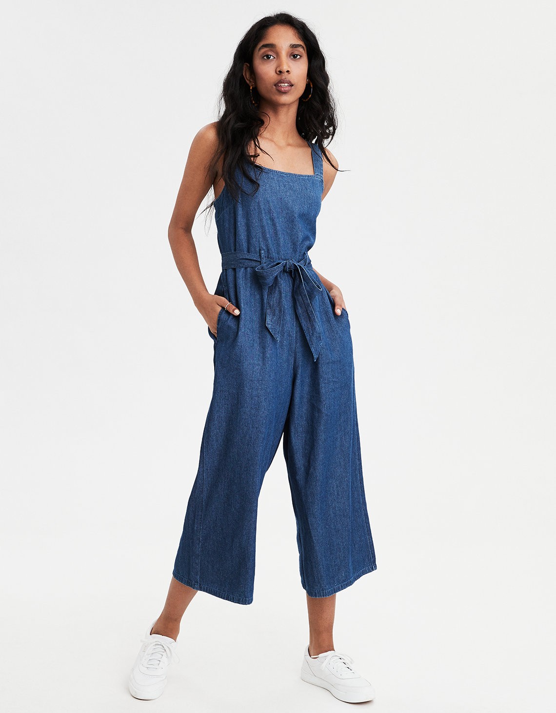 american eagle denim romper