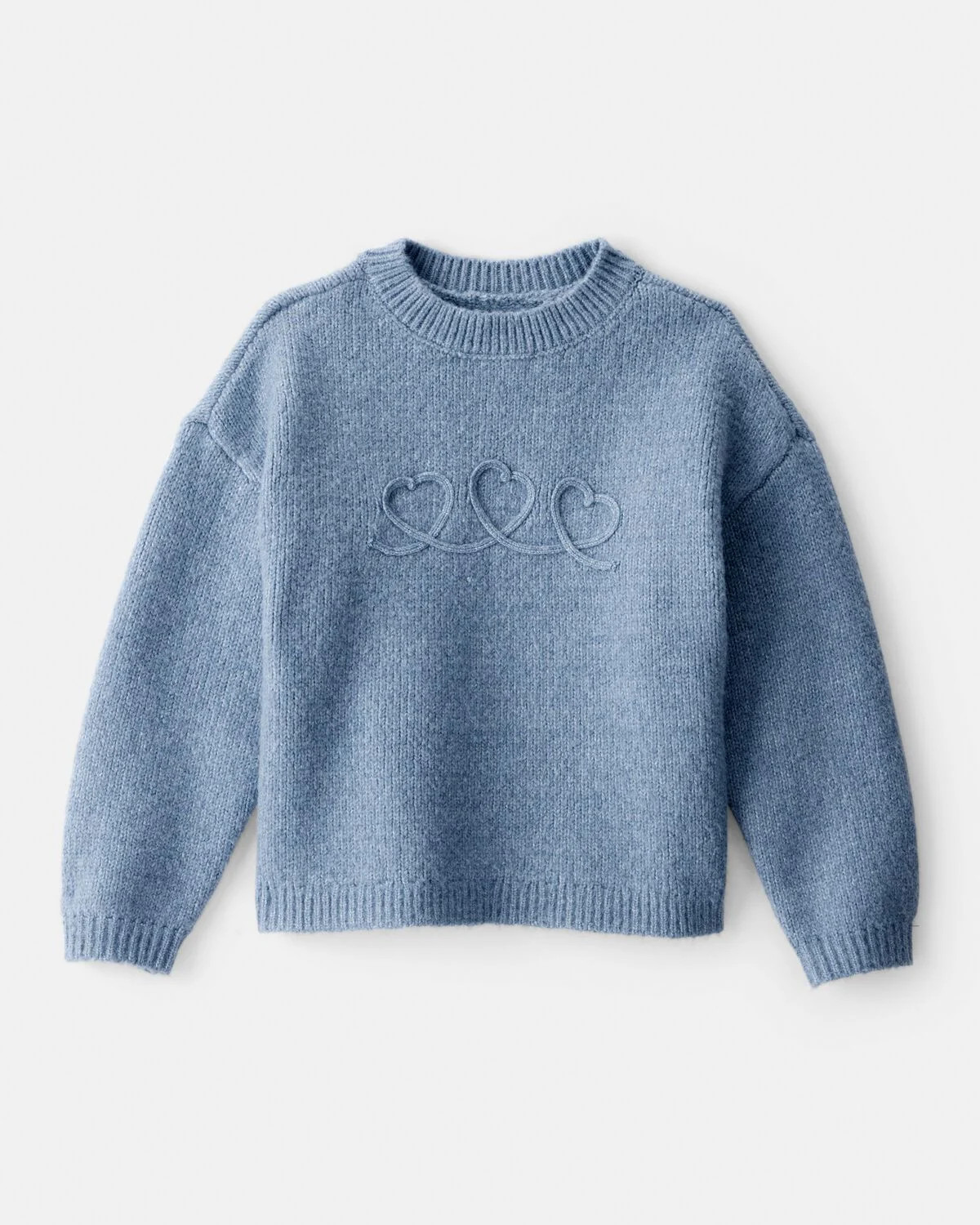 Toddler Girl Embroidered Heart Long-Sleeve Sweater - Blue - OshKosh B'gosh | Carter's | Carter's Inc