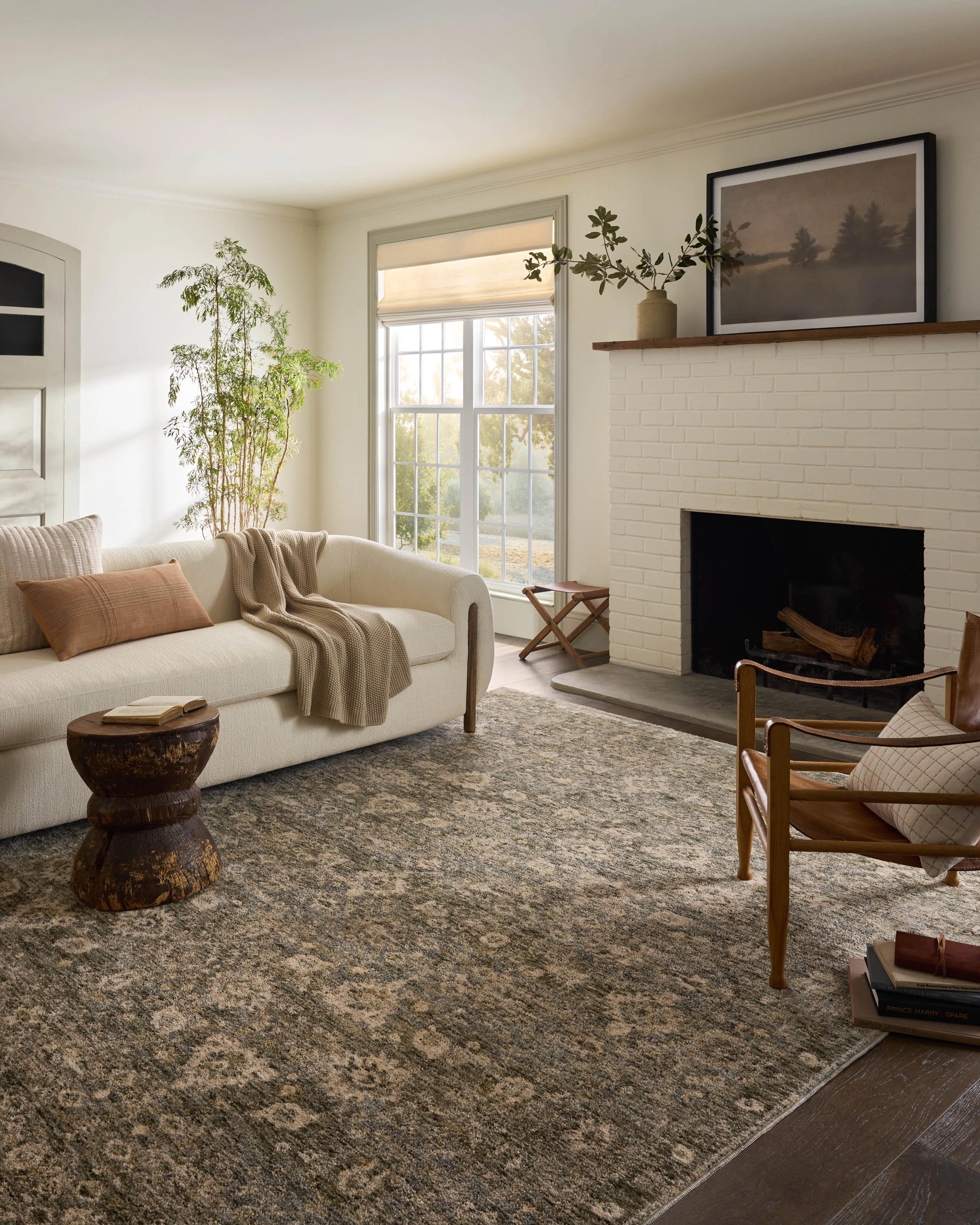 Magnolia Home by Joanna Gaines x Loloi Junie Lagoon / Natural Area Rug | Wayfair North America