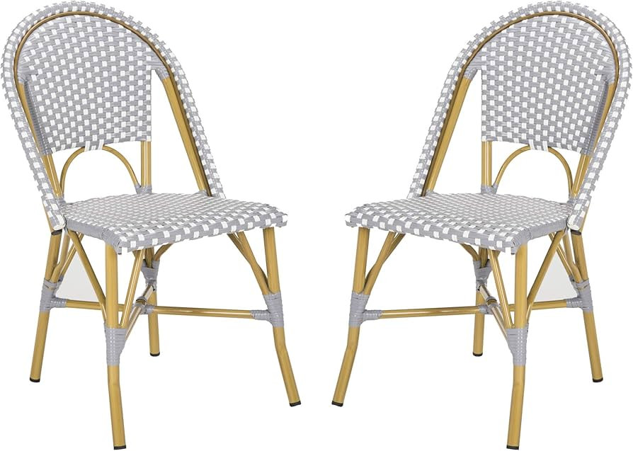Safavieh Home Collection Hooper Indoor-Outdoor Stacking Side Chairs | Grey, White Light Brown | S... | Amazon (US)