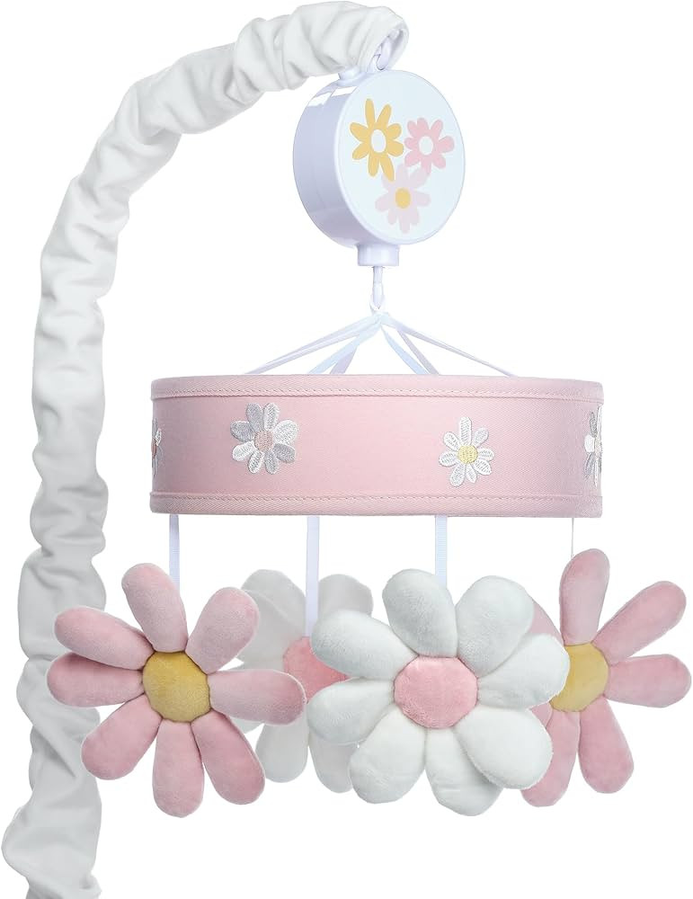 Lambs & Ivy Daisy Dreams Pink/White Musical Baby Crib Mobile Soother Toy | Amazon (US)