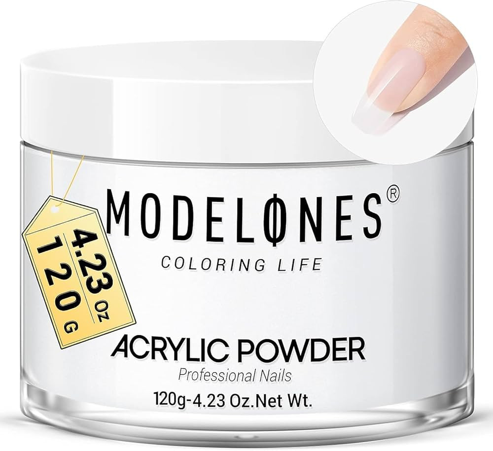 MODELONES 4.23oz Clear Nail Acrylic Powder Professional Nail Art Powder for Nail Extension French... | Amazon (US)